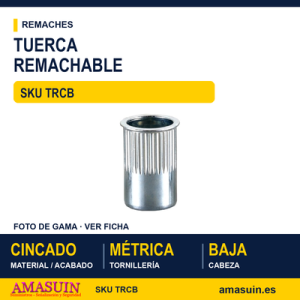 Tuerca remachable cabeza baja Cincada