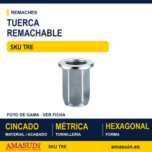 Tuerca remachable hexagonal Cincada