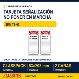 Tarjeta de Señalización No Poner en Marcha