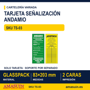 Tarjeta de Señalización Andamio