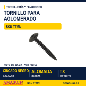 Tornillo rosca madera Cincado negro TX