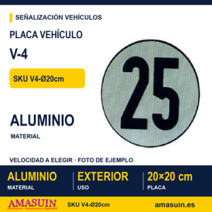 Placa Limitación Velocidad Ø20cm V-4.