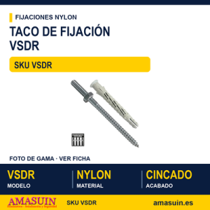Taco de nylon "VS" + tllo. doble rosca Cincado