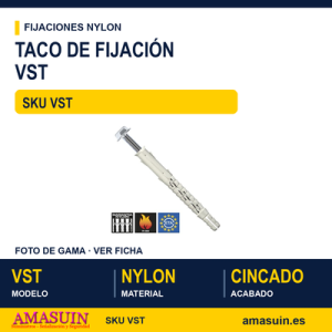 Taco de nylon "VS" + tllo. hexagonal TX Cincado