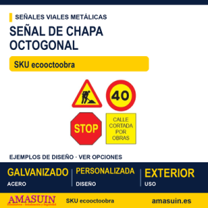 Señal Octogonal Chapa Obra Personalizada.