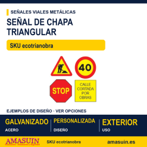 Señal Triangular Chapa Obra Personalizada.