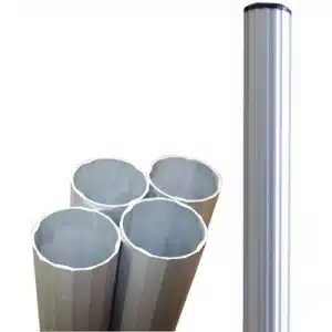Poste de aluminio anodizado estriado con tapa de plástico